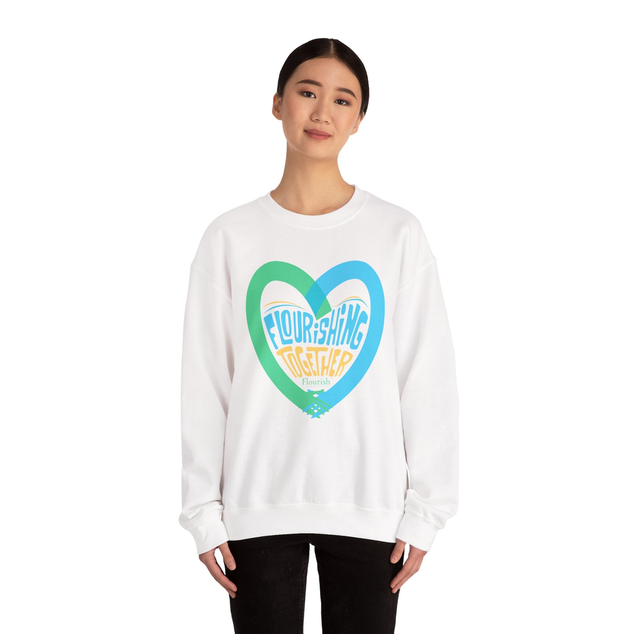 Heart Hands Flourishing Together Sweatshirt - Flourish Therapy Collection